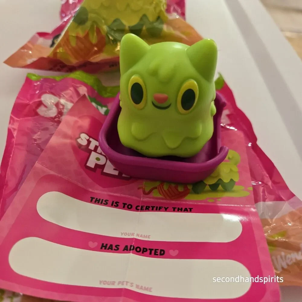 Wendy's My Strange Pet Slime Cat Kids Meal Toy Lot of 2 (1 Sealed 1 Open)